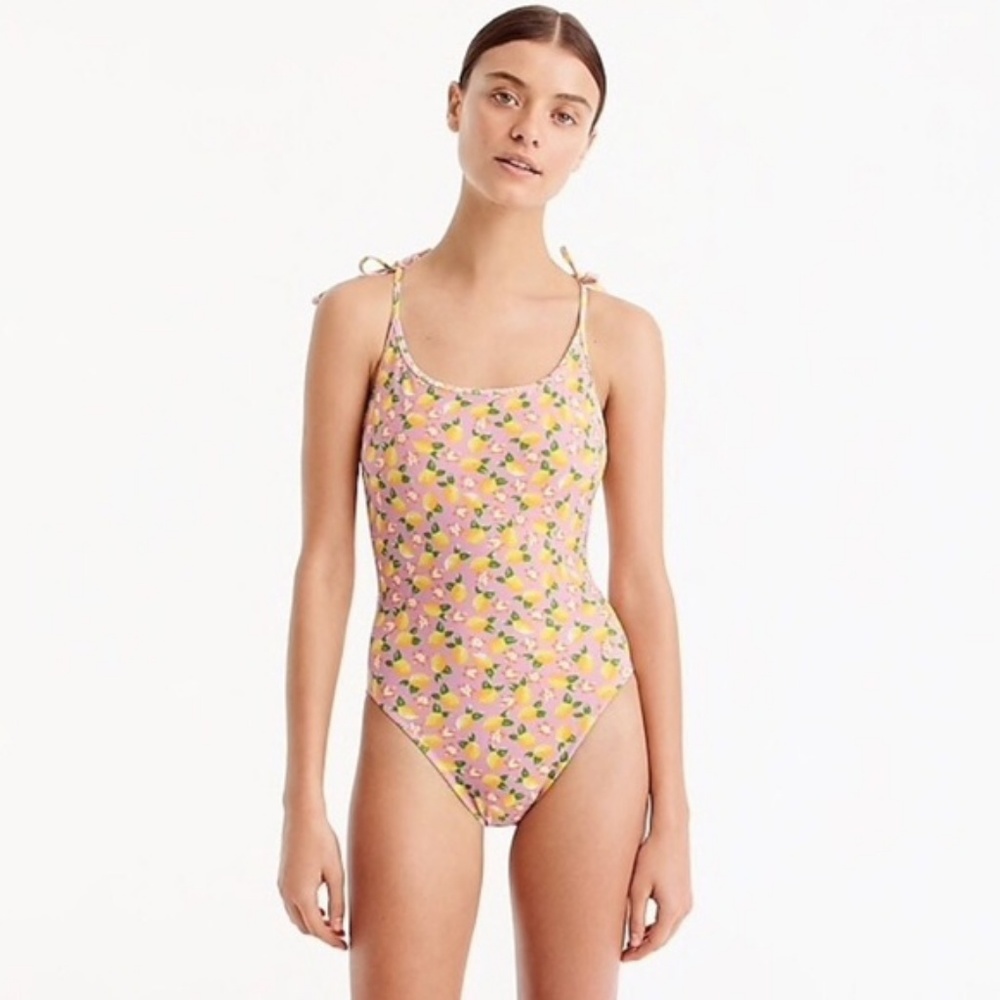 NWT J Crew Adjustable Lemon One Piece Swimsuit